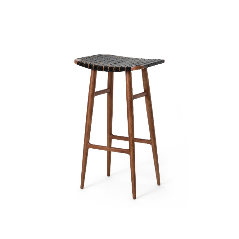 Freja Bar Stool SH750 Leather Stripe Seat