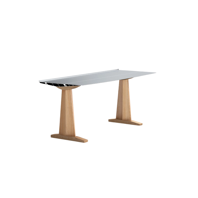 table b desk - wood trestle